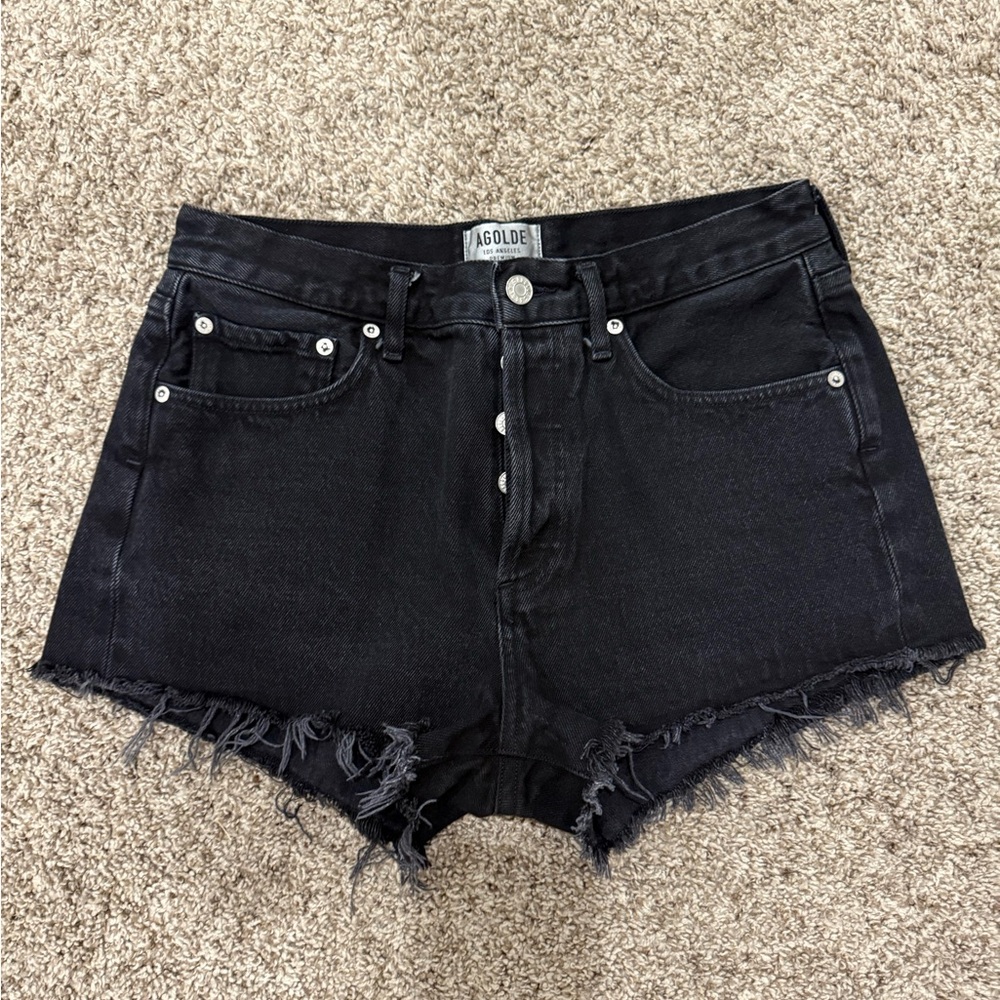 AGOLDE Parker Black Denim Shorts size 27 EUC
